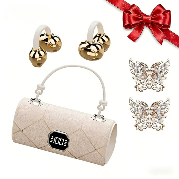 Fashionable Clip-On Wireless Headphones with Handbag