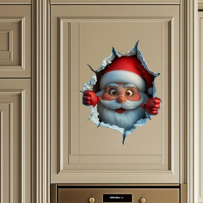 🎄❄️Early Christmas Sale 50% OFF!!🎅Christmas Creative Wall Sticker, Santa Claus Cartoon Design, Holiday Home Decor