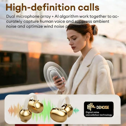 Fashionable Clip-On Wireless Headphones with Handbag