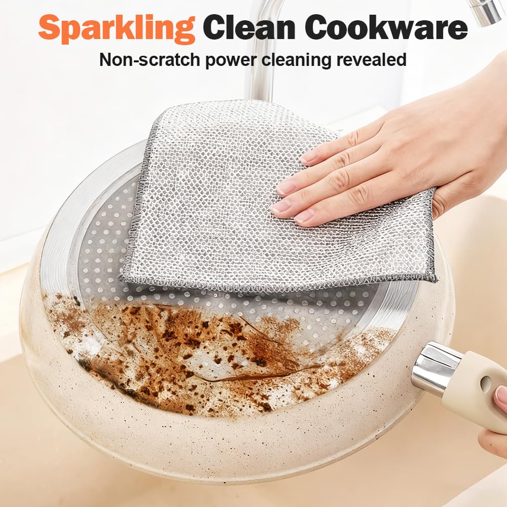 Multipurpose Wire Dishwashing Rags, 2026 New Reusable Metal Wire Dishwashing Cloth for Home Kitchen Cooktop