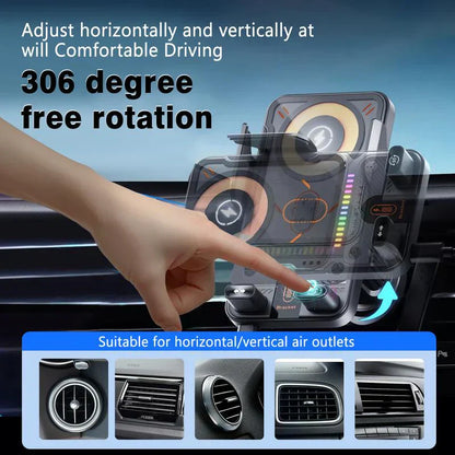 📢📢50%  OFF !! 🚗📱 2-in-1 Car Phone Holder & Wireless Charger – 360° Rotation, Strong Grip & Fast Charging 🔋