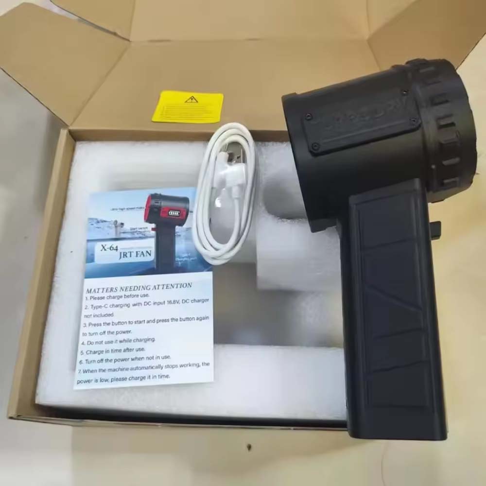 X64 Turbo Fan16000mA Powerful Air Blower 64mm Handheld Brussels Motor Duct Fan Thrust Electric Power Display Car Air Gun Dry