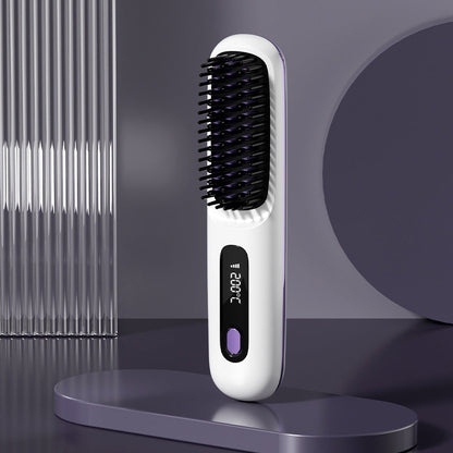 ⏰50K+ SOLD!💁‍♀️Wireless Ceramic Hair Straightening Comb – Fast Heating, Anti-Frizz & Tangle-Free Design ✨