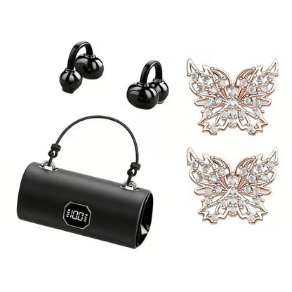 Fashionable Clip-On Wireless Headphones with Handbag