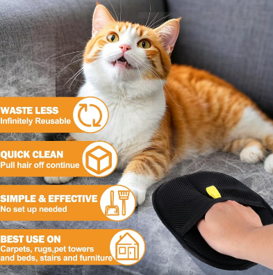 🔥BBUY 1 GET 1 FREE🔥🐾🧤 Pet Hair Remover Electrostatic Gloves – Double-Sided Efficient, Soft Silicone & Washable Reusable (Versatile Home+Car)!