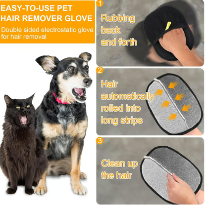 🔥BBUY 1 GET 1 FREE🔥🐾🧤 Pet Hair Remover Electrostatic Gloves – Double-Sided Efficient, Soft Silicone & Washable Reusable (Versatile Home+Car)!