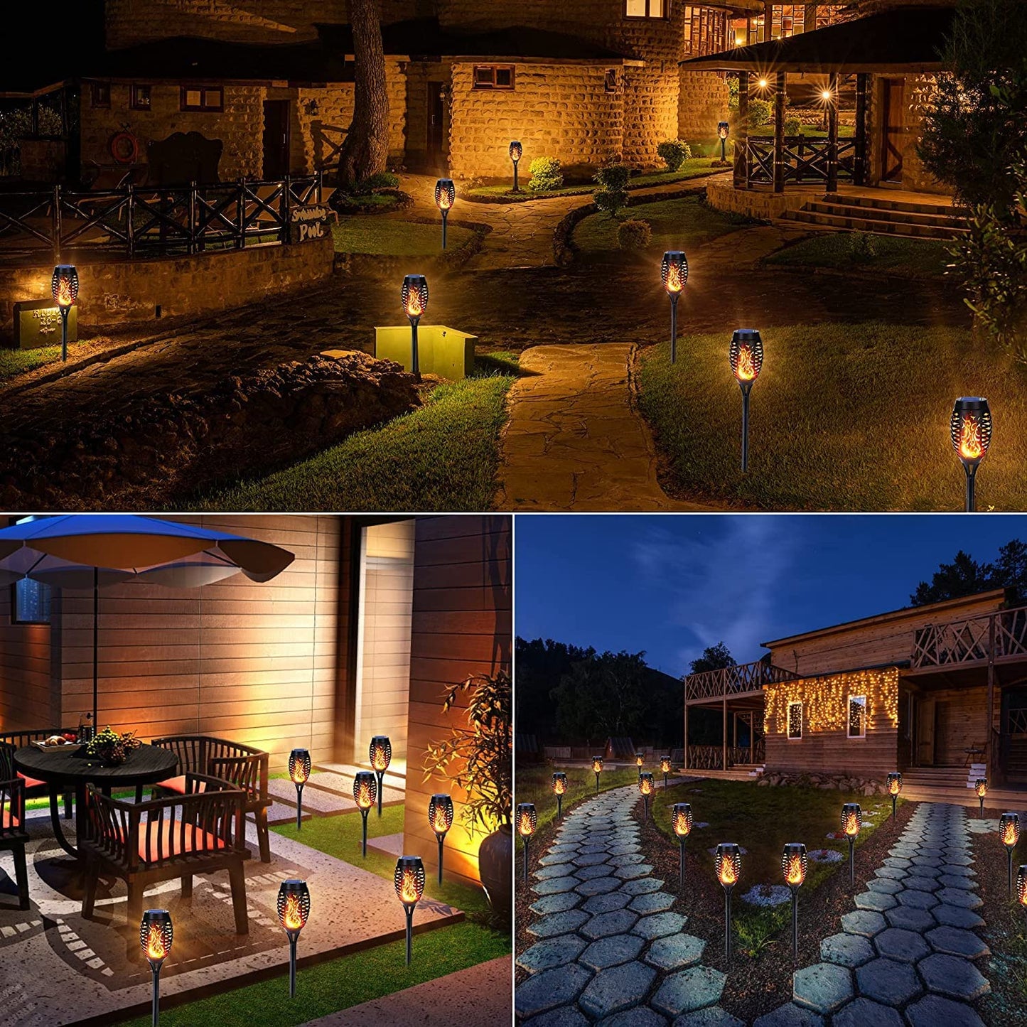 💖 Outdoor Garden Torch Solar Lamps 🏡💡