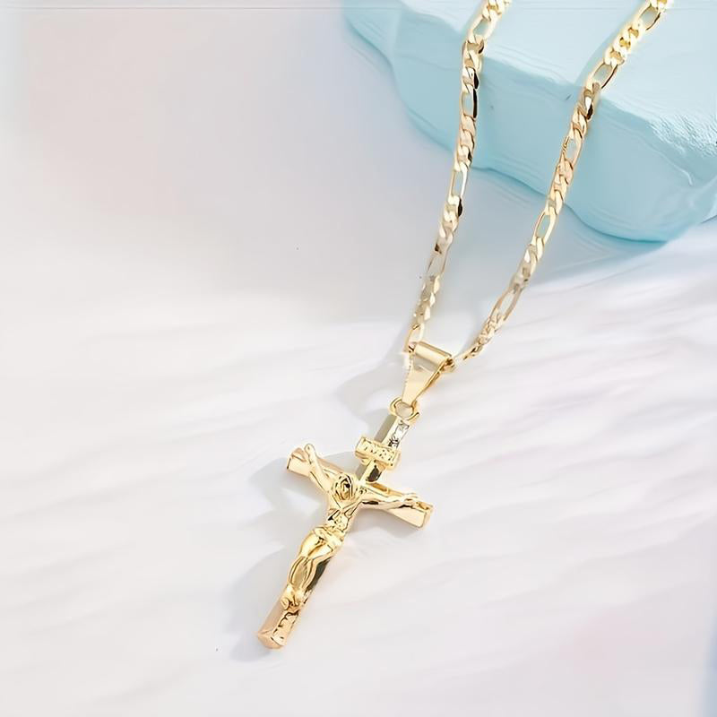 ✝️Necklace with gold crucifix pendant