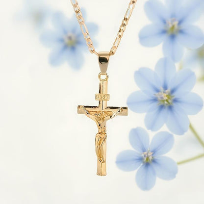 ✝️Necklace with gold crucifix pendant