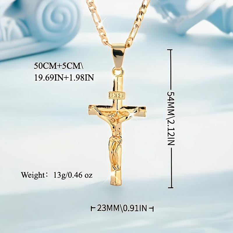✝️Necklace with gold crucifix pendant