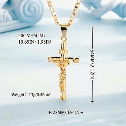 ✝️Necklace with gold crucifix pendant