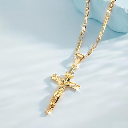 ✝️Necklace with gold crucifix pendant