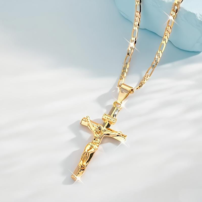 ✝️Necklace with gold crucifix pendant