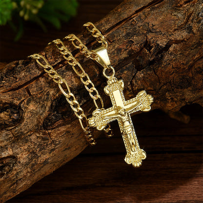 ✝️Necklace with gold crucifix pendant