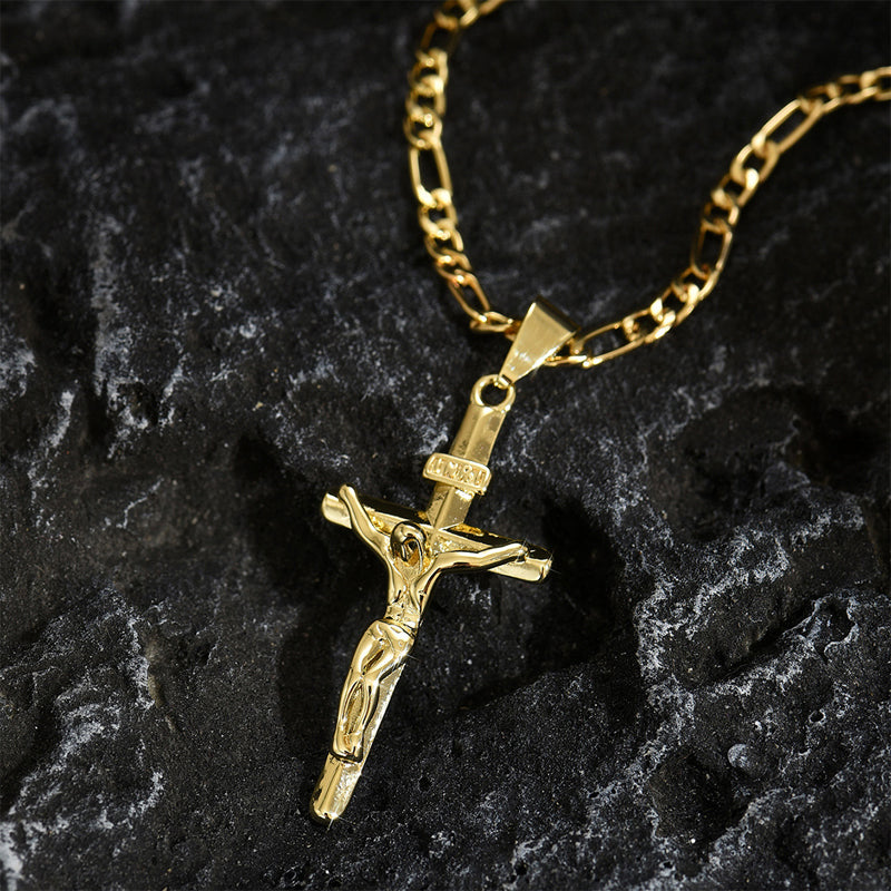 ✝️Necklace with gold crucifix pendant
