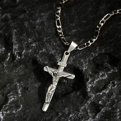 ✝️Necklace with gold crucifix pendant