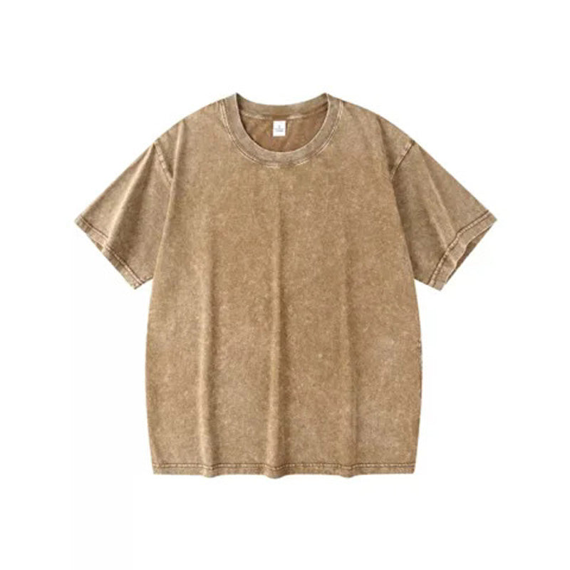 🔥Loose Vintage Solid Color Short Sleeve Top